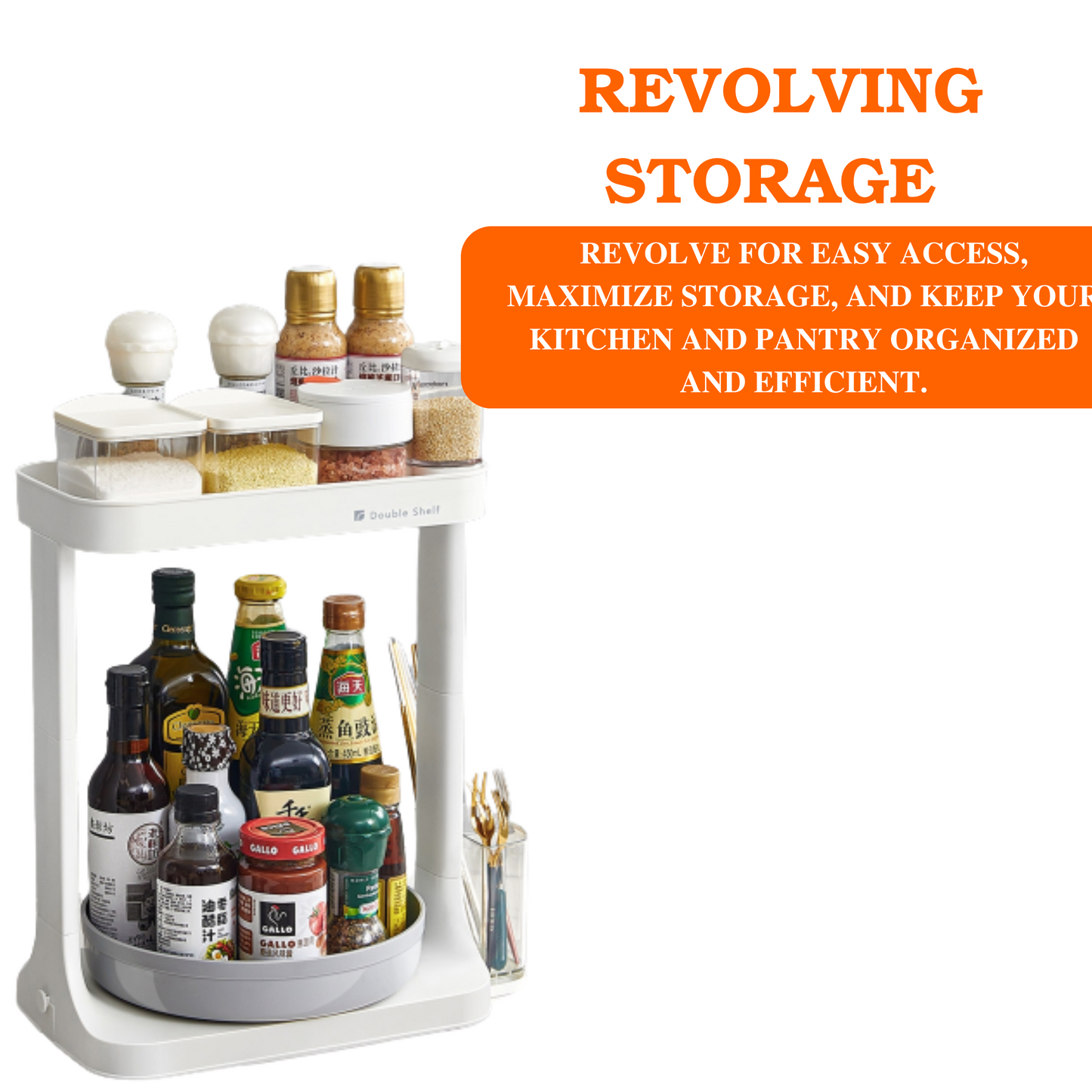 Rotating Spice Rack Condiments