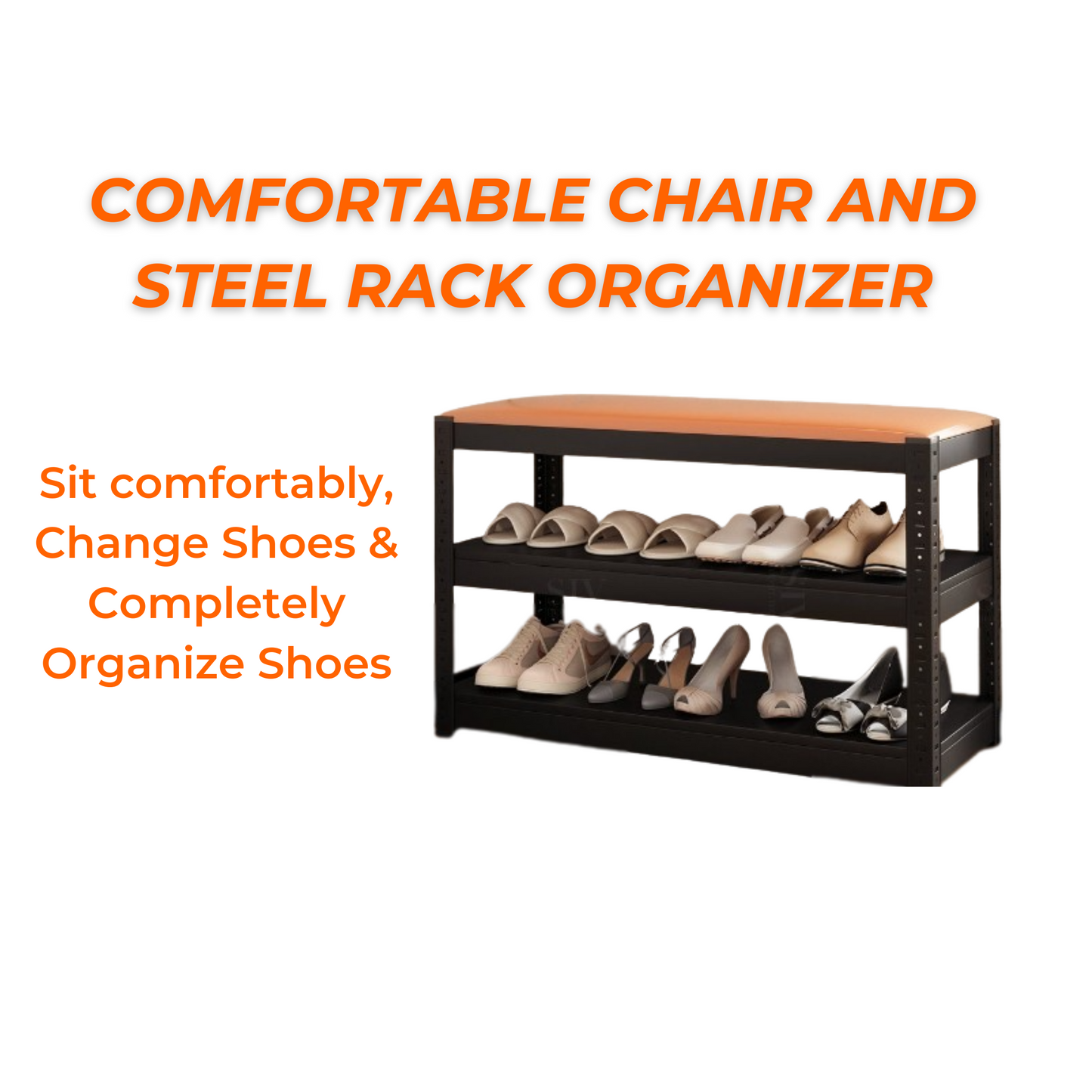 Shoe Rack With Cushioned Seat