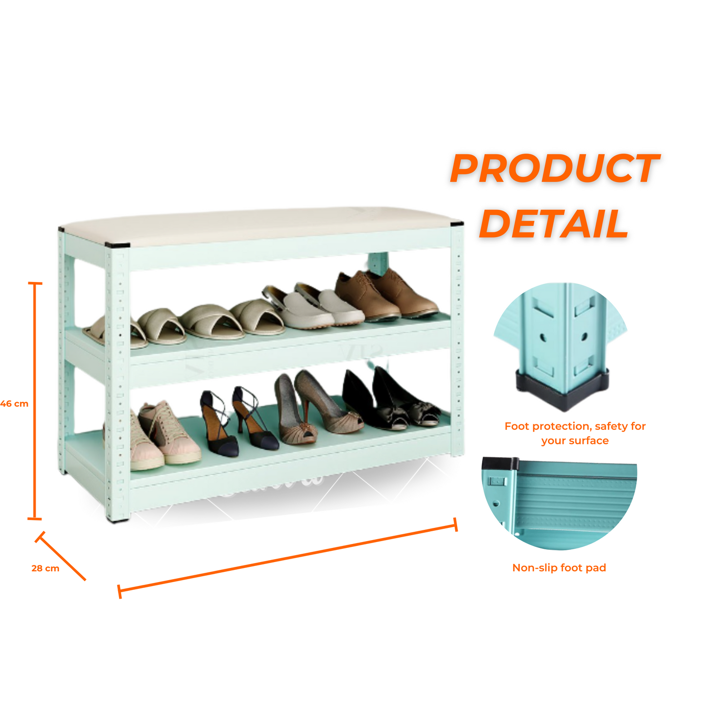 Shoe Rack With Cushioned Seat