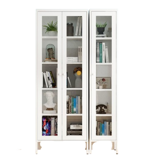 Book Shelf Cabinet With Glass Door Bookcase Metal Display Cabinet Filing Cabinet For Home&Office