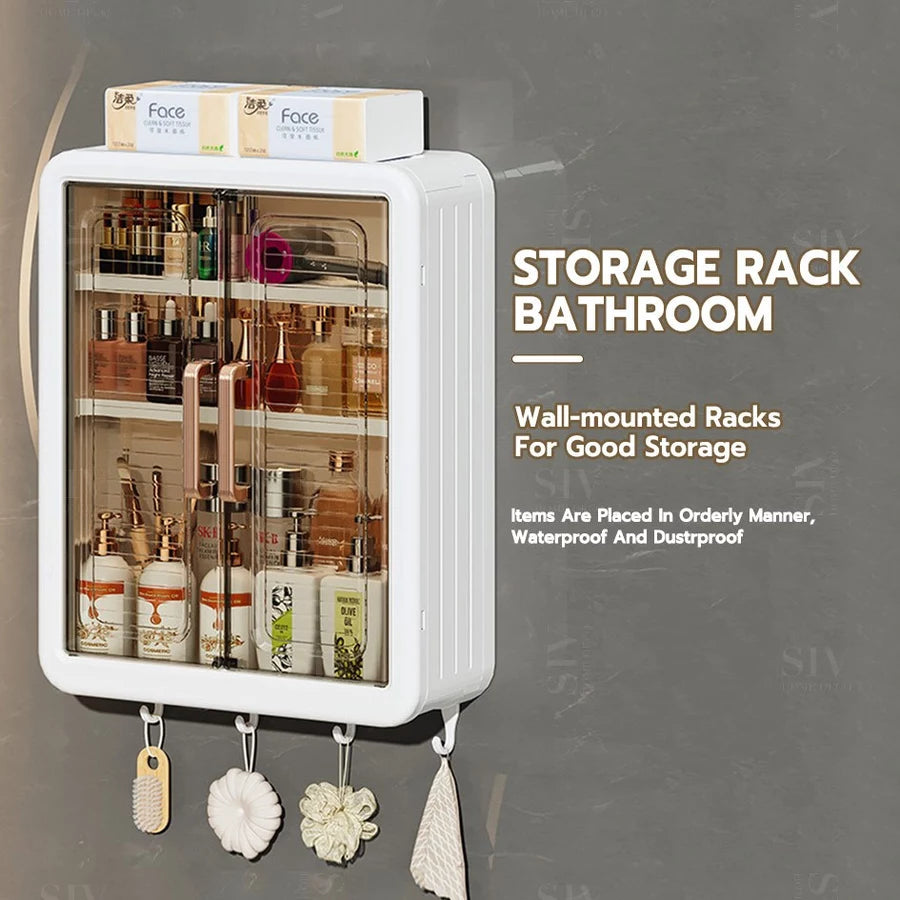 Wall Mounted Bathroom Cabinet Hanging Plastic Storage Cabinet For Bathroom Kitchen Waterproof