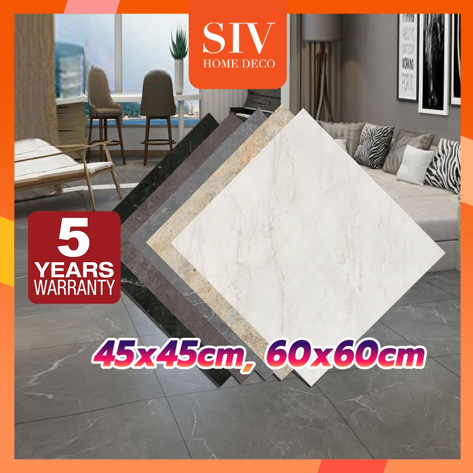 Siv 45 X 45Cm&60X60Cm Marble Vinyl Self-Adhesive Waterproof PVC Floor Stickers Home Office Flooring