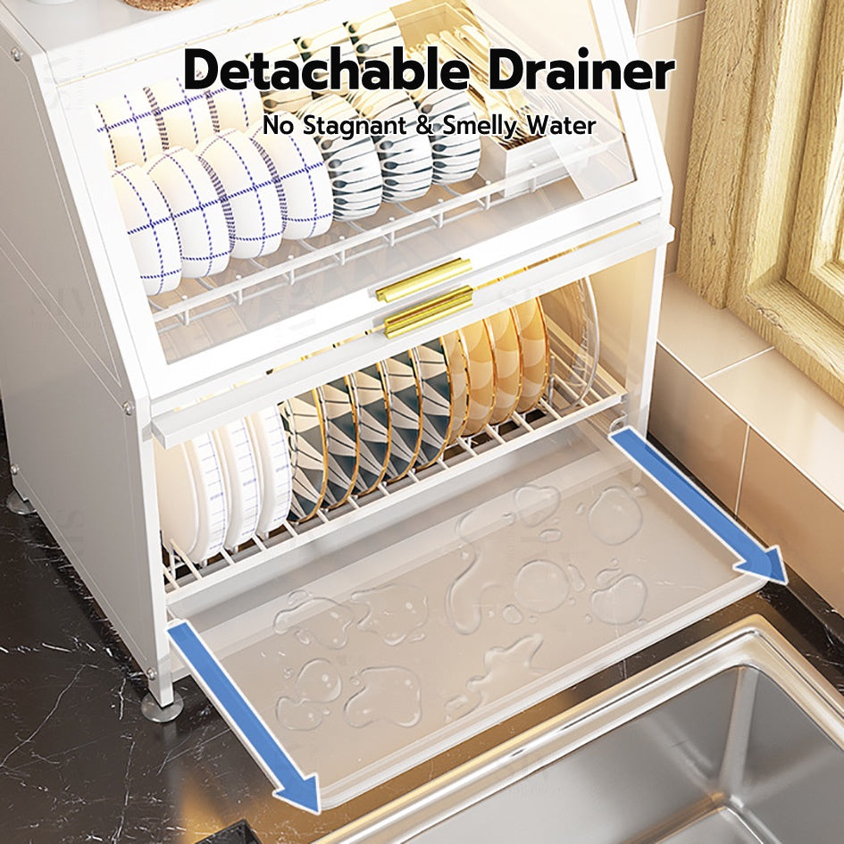 2/3-Tier Dish Rack Drainer Drying Kitchen Countertop Plate Organizer Storage Shelf