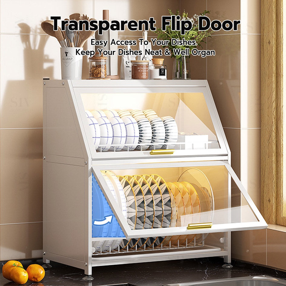 2/3-Tier Dish Rack Drainer Drying Kitchen Countertop Plate Organizer Storage Shelf